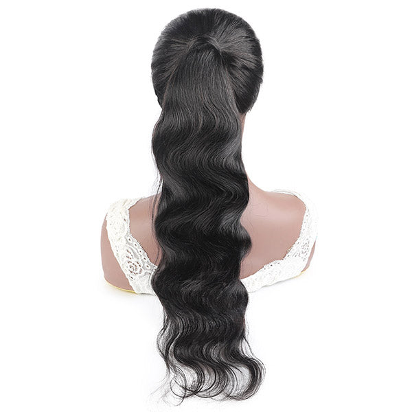 Weave Ponytail Wrap Around Ponytail Extension Body Wave Black Ponytail Hair Extension Virgin Human Hair