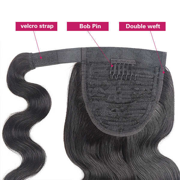 Weave Ponytail Wrap Around Ponytail Extension Body Wave Black Ponytail Hair Extension Virgin Human Hair