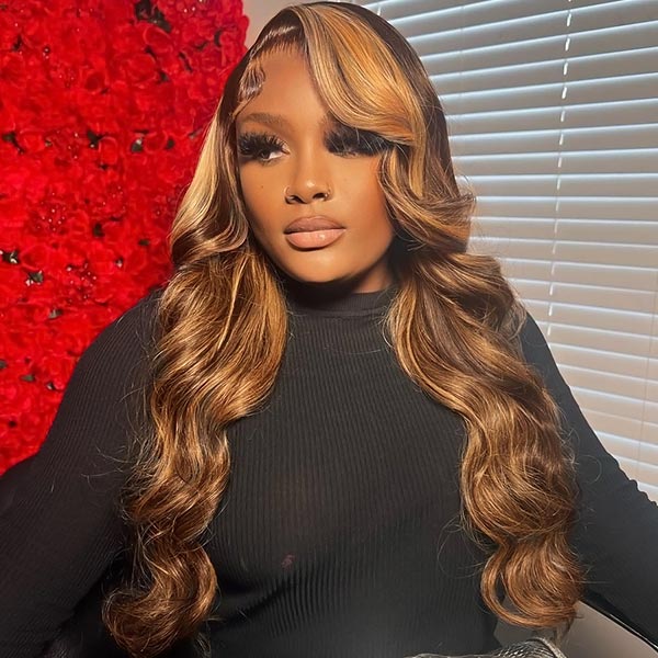 Products Balayage Highlight Wigs 13X4 Frontal Lace Wigs Body Wave Pre Plucked Human Hair Wigs