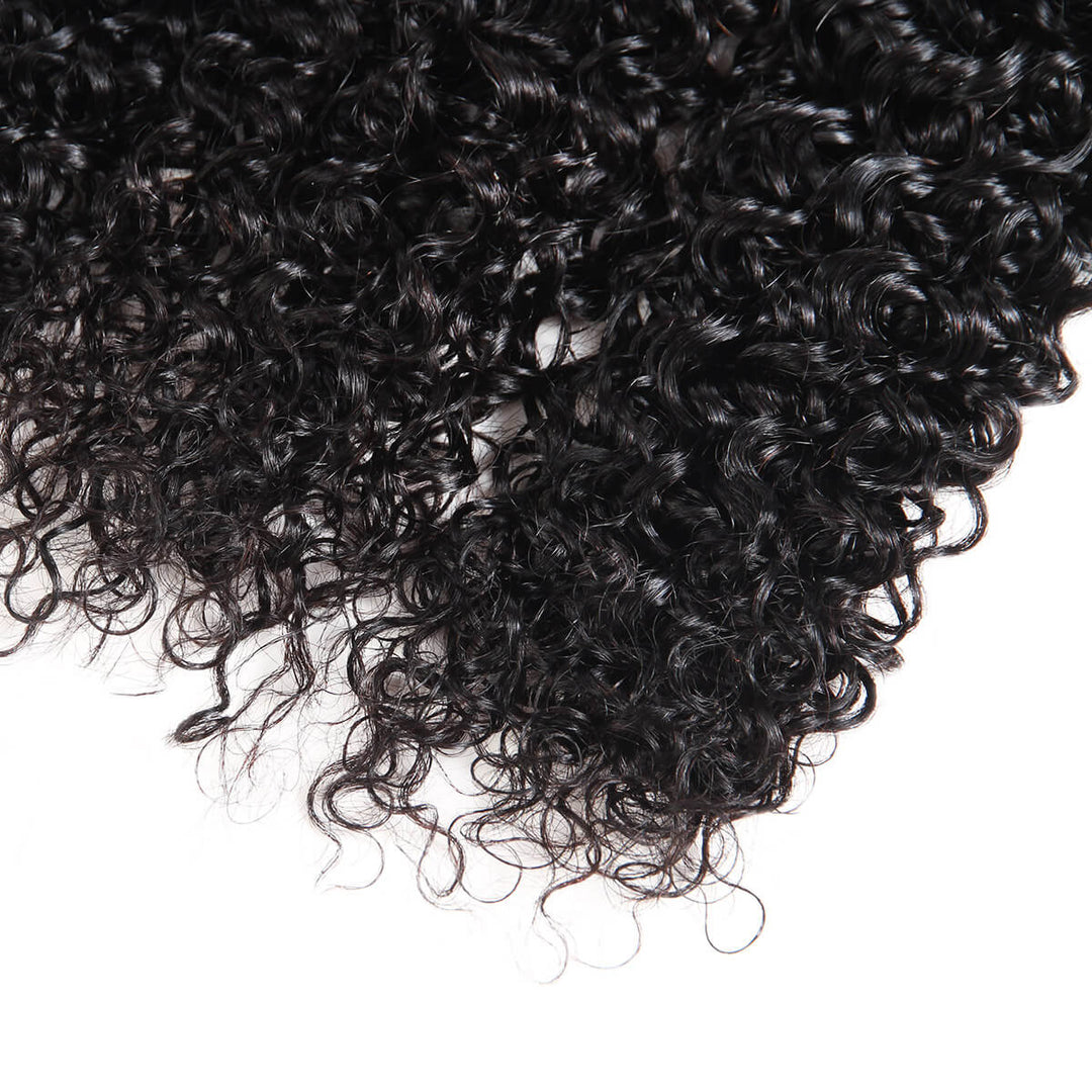 Virgin Peruvian Curly Hair 3 Bundles with 4x4 Lace Closure Ishow Human Hair Extensions