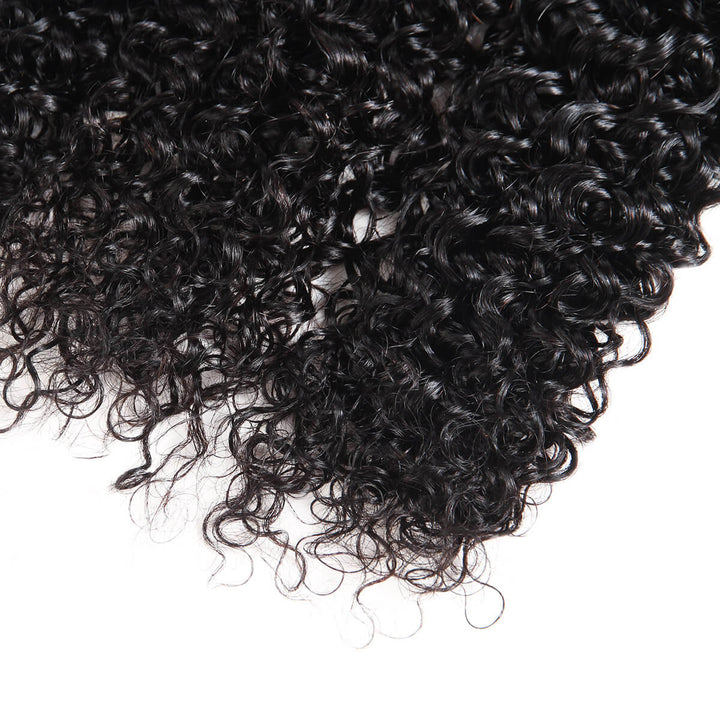Virgin Peruvian Curly Hair 3 Bundles with 4x4 Lace Closure Ishow Human Hair Extensions