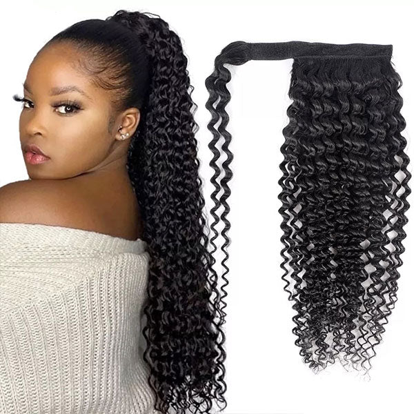 High Ponytail with Weave Virgin Human Hair Curly Hair Clip in Extension 30 Inch