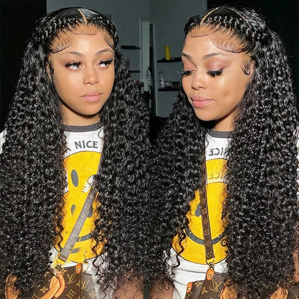 Products Kinky Curly Lace Front Wigs 13x4 Lace Frontal Wig Curly Hair HD Transparent Human Hair Wigs