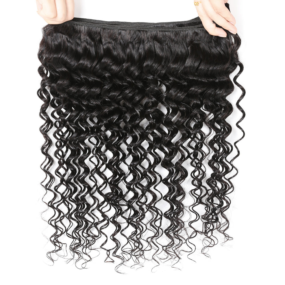 Ishow Deep Wave Human Hair Weave Bundles Hair Machine Double Weft Hair Extensions - IshowVirginHair