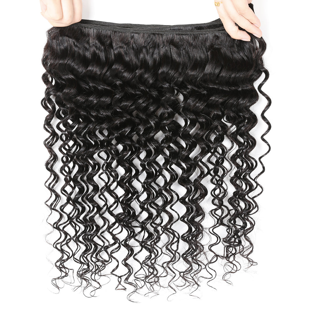 Ishow Deep Wave Human Hair Weave Bundles Hair Machine Double Weft Hair Extensions - IshowVirginHair