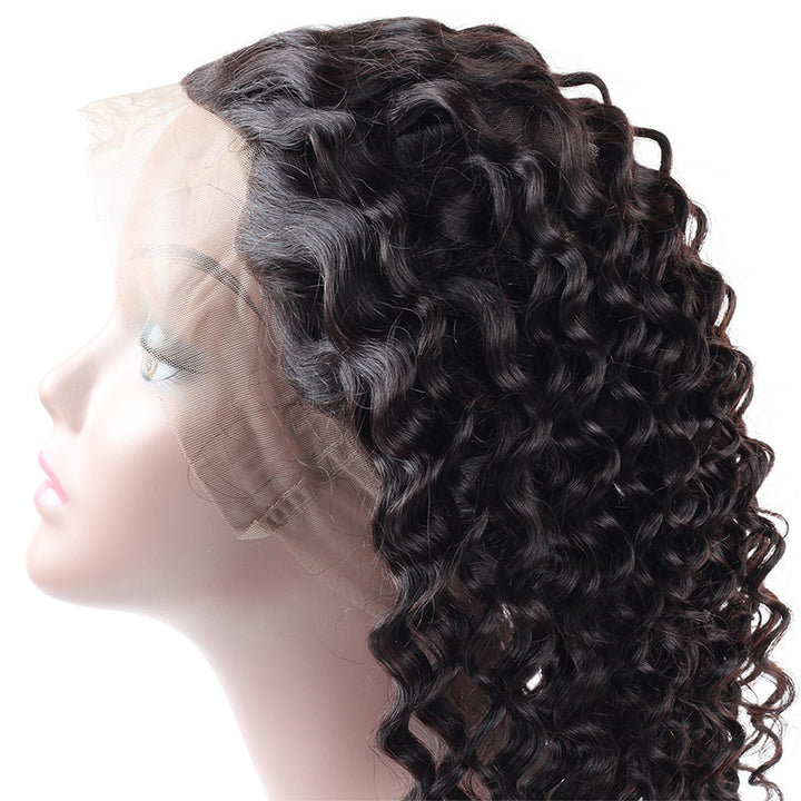 Virgin Brazilian Deep Wave Hair 3 Bundles With 360 Lace Frontal Ishow Human Hair - IshowHair
