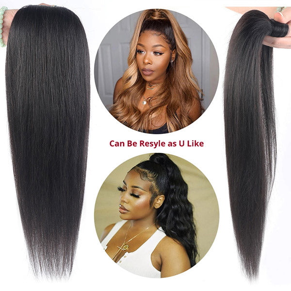 Long Ponytail Extension Straight Human Hair For Black Women 30 Inch Ponytail Around Clip in Ponytail