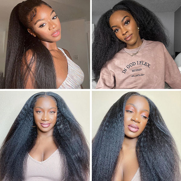 Yaki Straight Real Swiss HD Frontal Wigs 13x4 HD Lace Front Wigs 250% Density Human Hair With Baby Hair