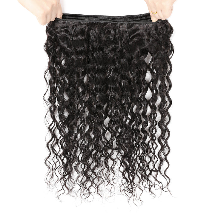 Ishow Water Wave Human Hair Weave Bundles 1pc Natural Black Non Remy Hair Extensions - IshowVirginHair