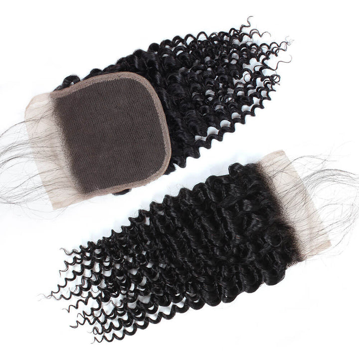 4*4 Free Part Lace Closure Ishow Curly Wave Hair Extensions 8-20 inches Virgin Remy Human Hair Swiss Lace Baby Hair - IshowVirginHair