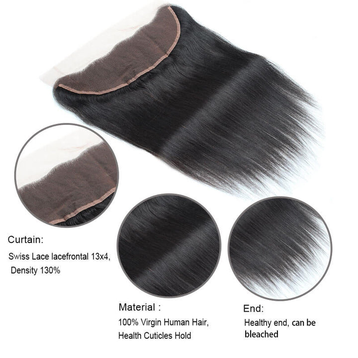 Straight Hair 13X4 Ear to Ear Lace Frontal With Baby Hair Free Shipping - IshowVirginHair