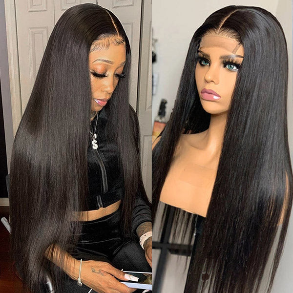 4x4 Lace Closure Wig Straight Hair Wig Brazilian Virgin Remy Human Hair Wig