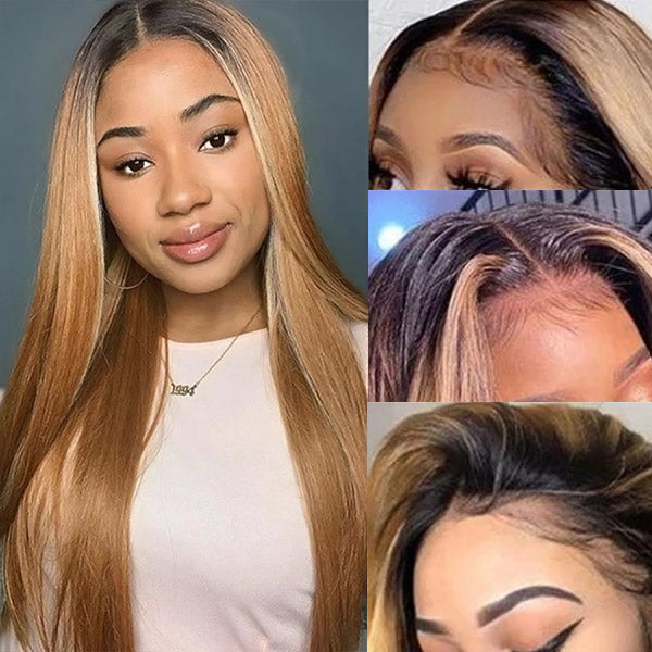1B 27 Honey Blonde Lace Front Wigs Straight HD 13x4 Front Wigs With Baby Hair Full Lace Wigs Human Hair