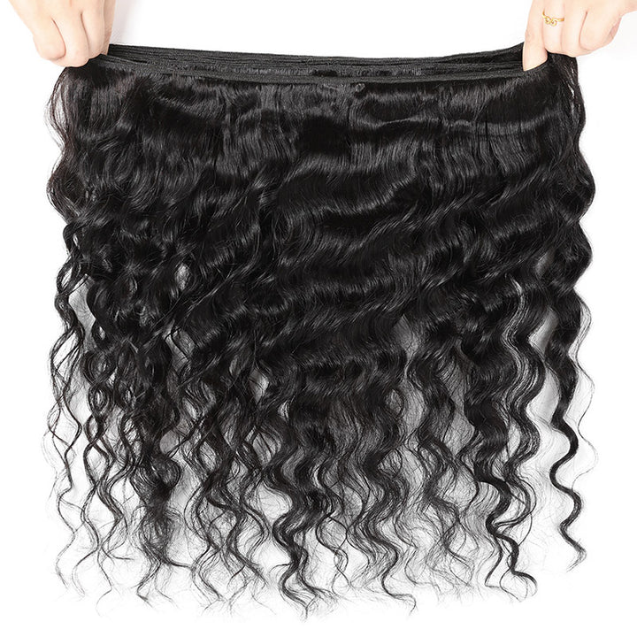 Ishow Virgin Brazilian Hair Loose Deep Wave Hair 3 Bundles With 4*4 Lace Closure