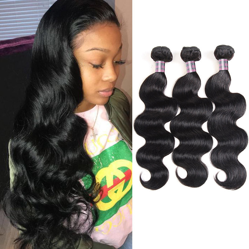 Virgin Malaysian Human Hair Weave Body Wave 3 Bundles Ishow Hair