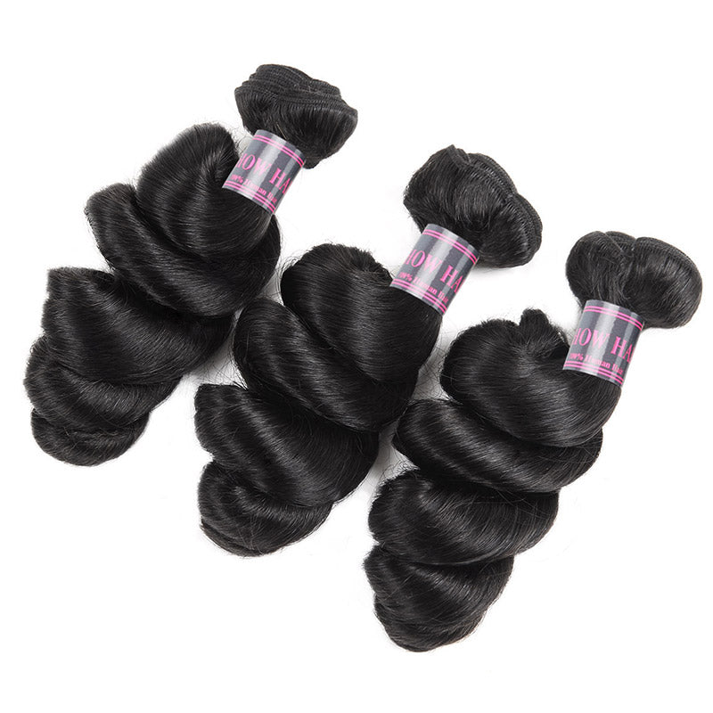 Ishow Peruvian Loose Wave Hair 3 Bundles 100% Virgin Human Hair Weaves