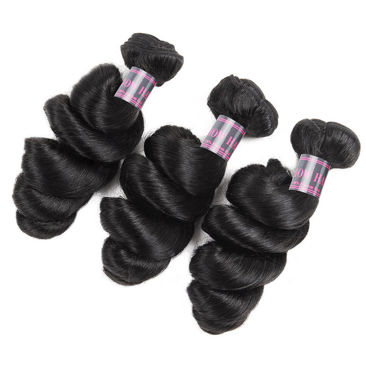 Ishow Peruvian Loose Wave Hair 3 Bundles 100% Virgin Human Hair Weaves