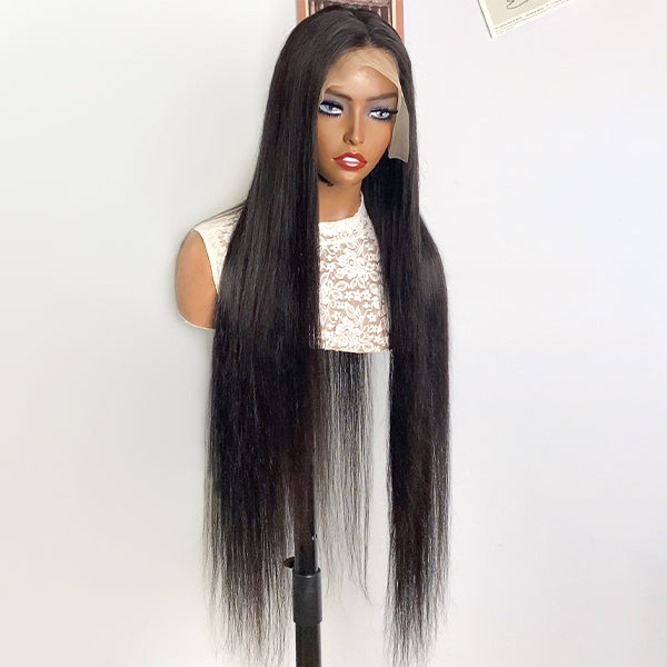 Brazilian Straight Human Hair Wig 30Inch Long Lace Front Wig 13x4 HD Lace Frontal Wig