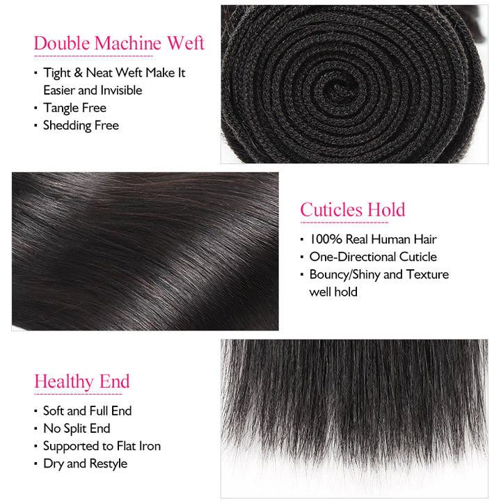Ishow Hair Straight Hair Weave Bundles Human Hair Extensions Double Weft 1 Piece Bundles Deal - IshowVirginHair