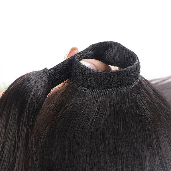 Long Ponytail Extension Straight Human Hair For Black Women 30 Inch Ponytail Around Clip in Ponytail