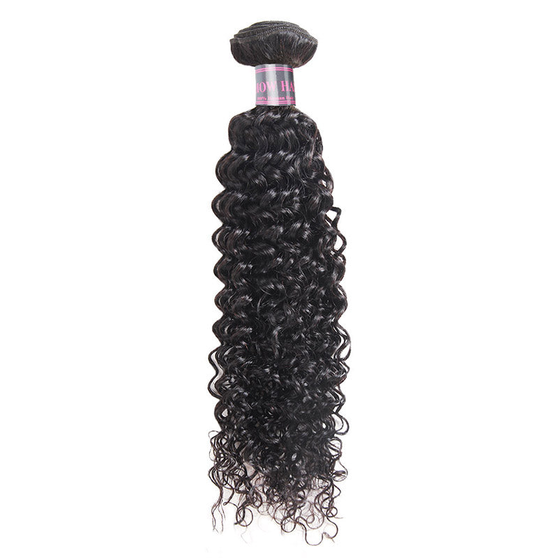 Virgin Peruvian Curly Hair 3 Bundles with 4x4 Lace Closure Ishow Human Hair Extensions