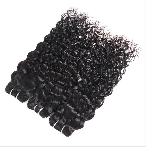 Virgin Malaysian Human Hair Water Wave 3 Bundles With Lace Closure Ishow Hair - IshowHair