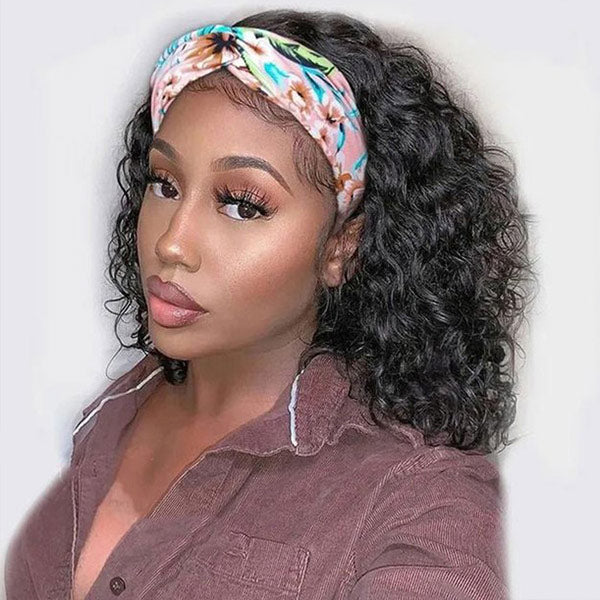 Products Water Wave Headband Wigs Human Hair Bob Wigs With Headband Glueless Human Hair Wigs For Black Women