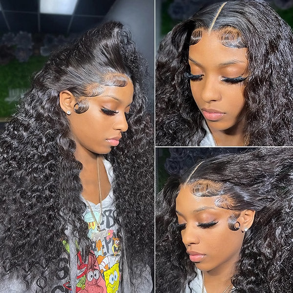 40 Inch Long Lace Wigs Water Wave Lace Front Wig HD Lace Frontal Wig Virgin Glueless Human Hair Wigs