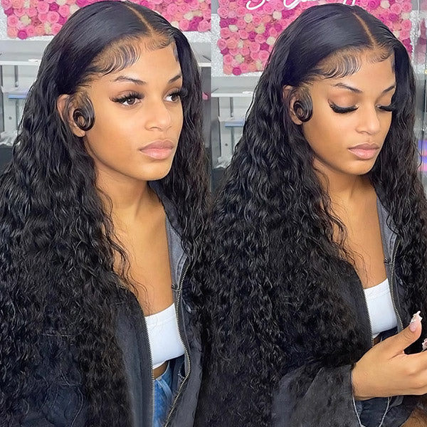 Glueless Human Hair Wigs Water Wave 4x4 Closure Wigs For Black Women 30 Inch Long Hair