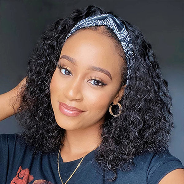 Products Water Wave Headband Wigs Human Hair Bob Wigs With Headband Glueless Human Hair Wigs For Black Women