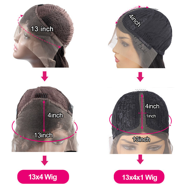 Lace Front Wig Cap Sizes: 13X4 and 13X4X1 Inch, HD Transparent Lace