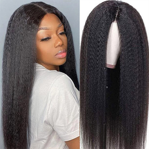 Yaki Straight Lace Closure Wigs HD Glueless Wigs With Baby Hair 30Inch HD Human Hair Wigs