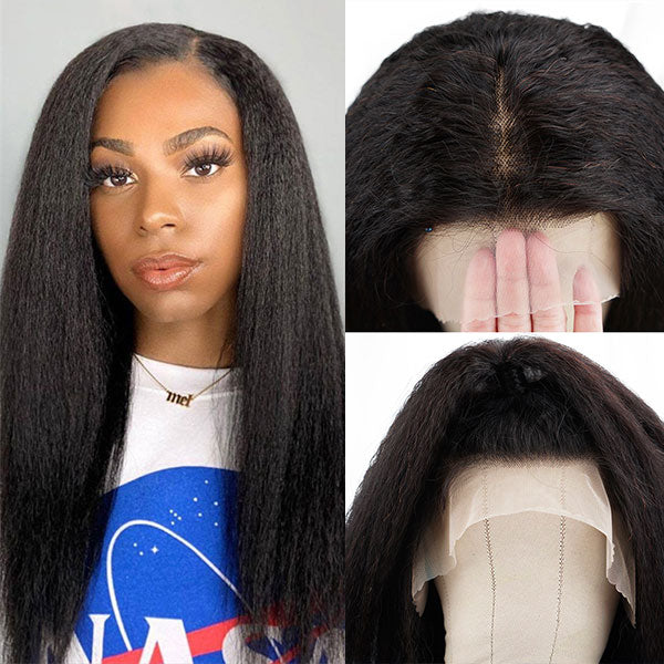 Yaki Straight Real Swiss HD Frontal Wigs 13x4 HD Lace Front Wigs 250% Density Human Hair With Baby Hair