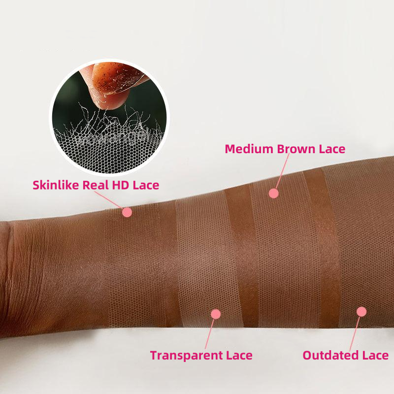 Comparison of HD Lace Types: Skinlike, Medium Brown, Transparent, and Outdated Lace