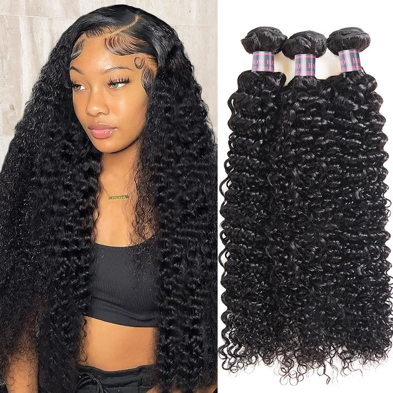 Ishow Hair Virgin Peruvian Curly Hair Weave 3 Bundles Natural Color