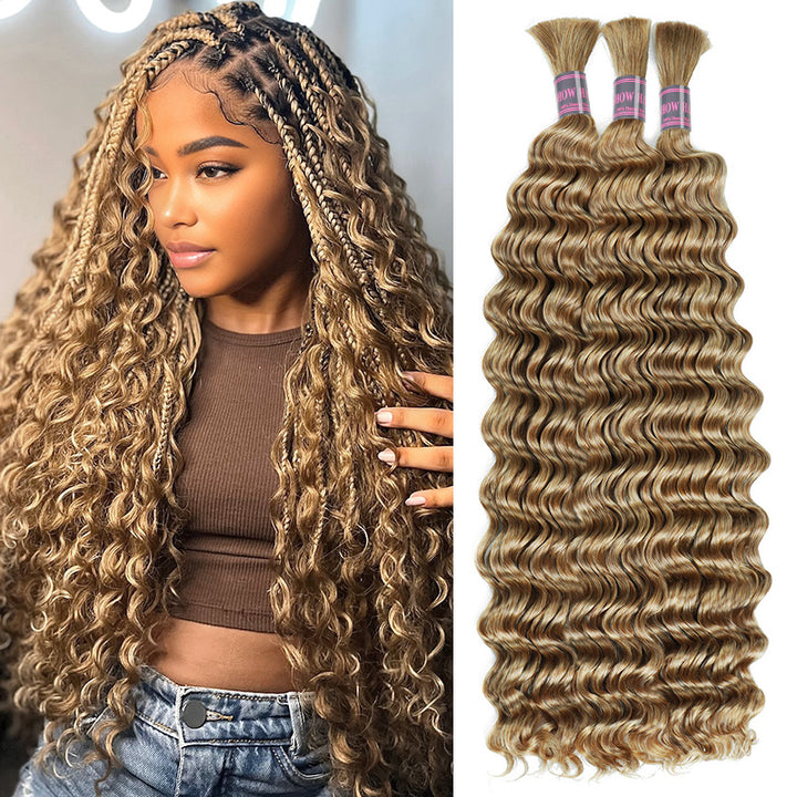 Elevate Your Style with 15A Grade Premium Human Hair in Vibrant 27# Honey Blonde – The Ultimate Bulk Hair for Show-Stopping Looks.