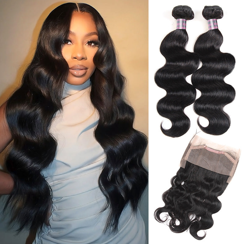 2 Bundles With 360 lace Frontal Ishow 100% Virgin Remy Human Hair Bundles Weave Body Wave Hair Extensions - IshowVirginHair

