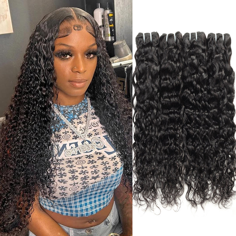 Indian Water Wave 100% Remy Human Hair Bundles Of Weave Natural Color Ishow 4 Bundles Deal Hair Extensions - IshowVirginHair