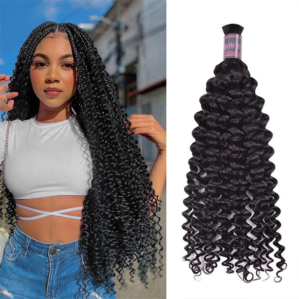 Ishow Hair Curly Hair Bulk Extensions No Weft Raw Human Hair For Black Women