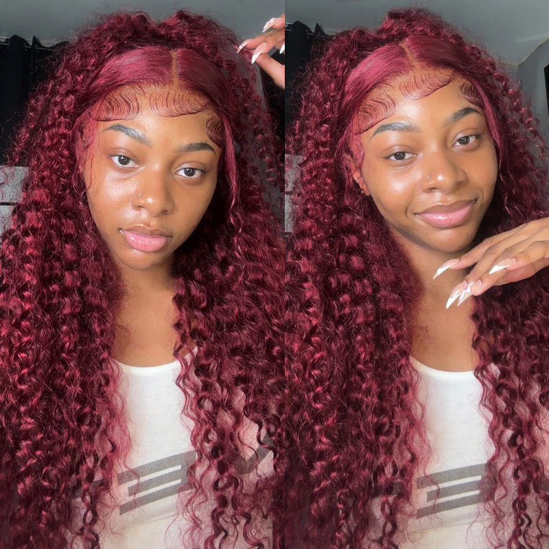 Springy Burmese Curls - Natural Bounce & Definition in Vibrant #99J Burgundy