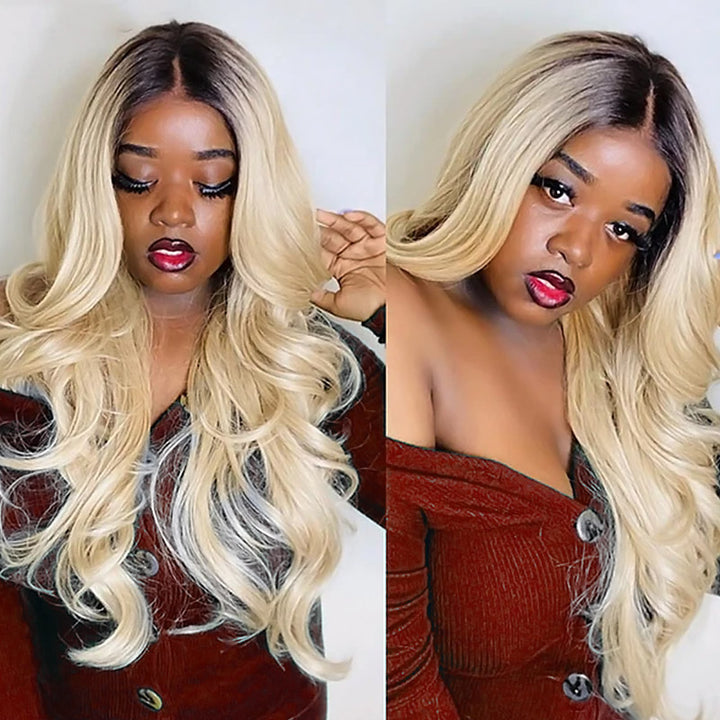 1B 613 Blonde Lace Front Wigs 13x4 Body Wave Human Hair Wigs With Baby Hair 30Inch Long Human Hair