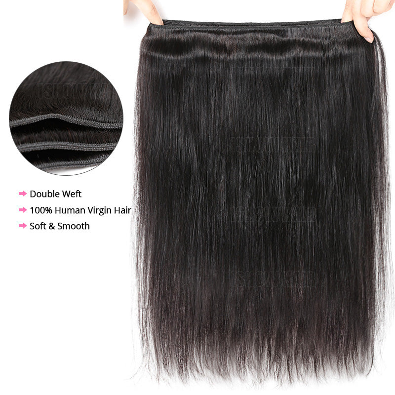 Straight 100% Human Hair Bundle, Natural Look, Thick and Soft Texture