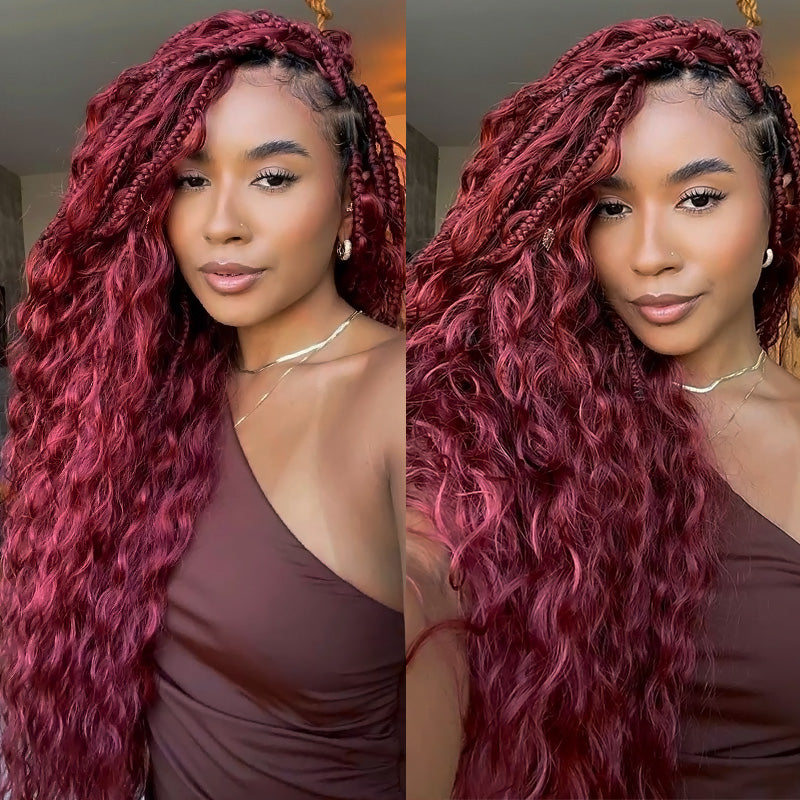 Elevate Your Style with 15A Grade Premium Human Hair in Vibrant 99J# Burgundy Color– The Ultimate Bulk Hair for Show-Stopping Looks.