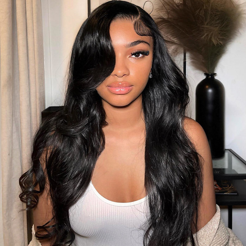 Bundles with Closure Malaysian Body Wave Hair 3 Bundles with 4x4 Lace Closure