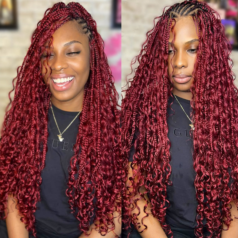 Elevate Your Style with 15A Grade Premium Human Hair in Vibrant 99J# Burgundy Color– The Ultimate Bulk Hair for Show-Stopping Looks.