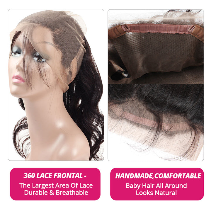 Body Wave Hair 2 Bundles With 360 lace Frontal Ishow Virgin Brazilian Human Hair Extensions