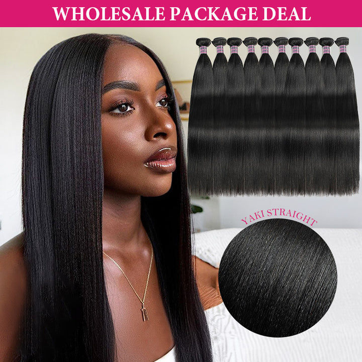 Ishow Yaki Straight Bundles Wholesale Package Deal Brazilian Human Hair Weave 10 Bundles