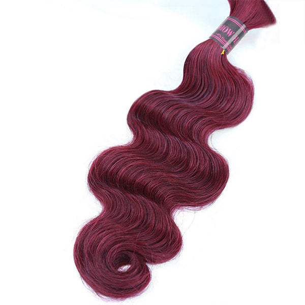 Ishow Burgundy Braiding Human Hair 99J Burgundy Body Wave Hair Unprocessed Cuticle Aligned Hair