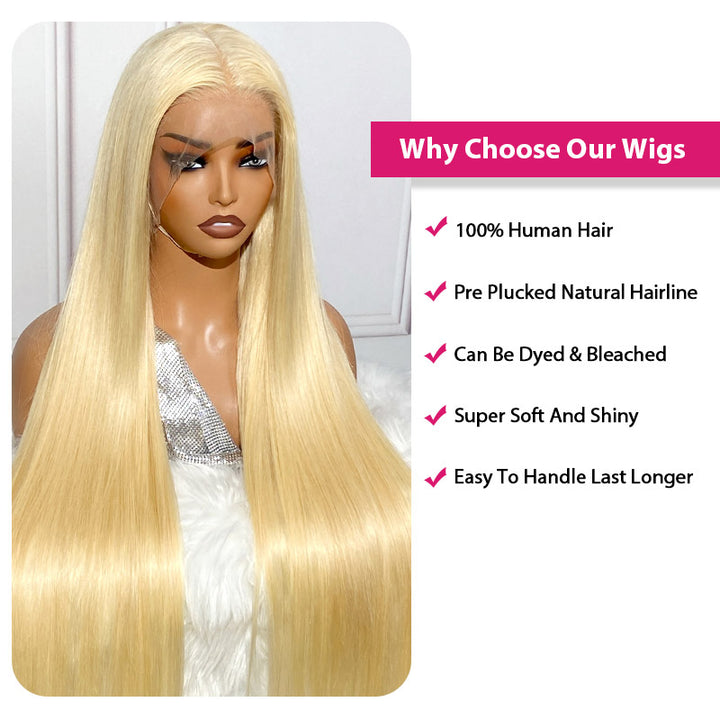 [20"=78]Ishow Flash Sale 613 Blonde Lace Wig Made with 100% human hair, this pre-plucked wig offers a natural, seamless blend. 