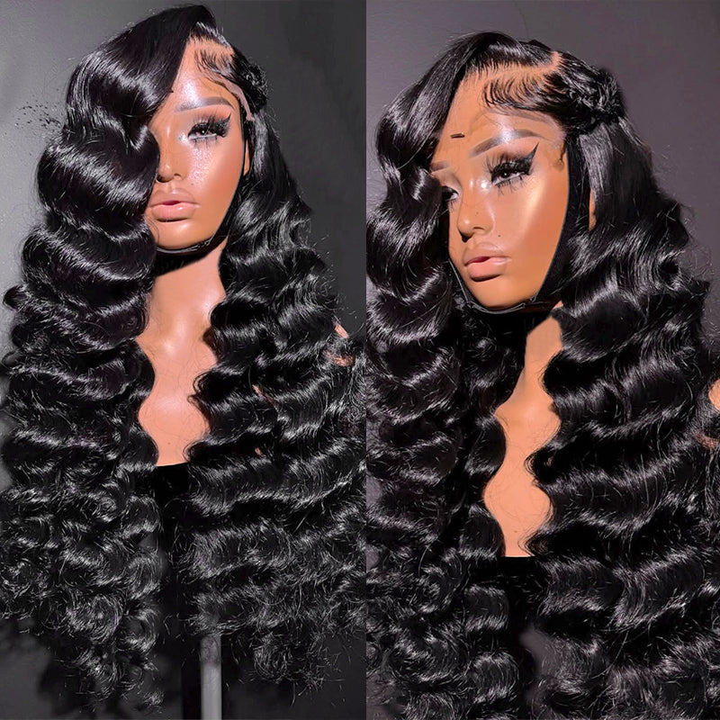 Close-Up of HD Lace Front Wig Showcasing Realistic Hairline and Undetectable Lace